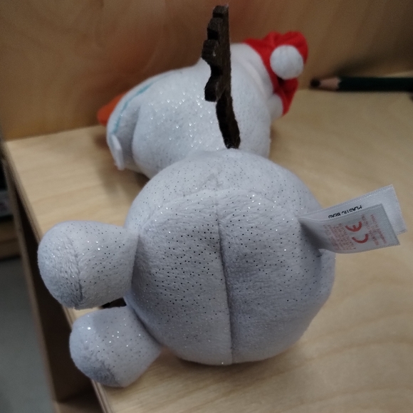 ✓TY Beanie Baby - OLAF the Snowman Sparkle With SANTA HAT (Frozen Movie) 7in - Picture 6 of 14